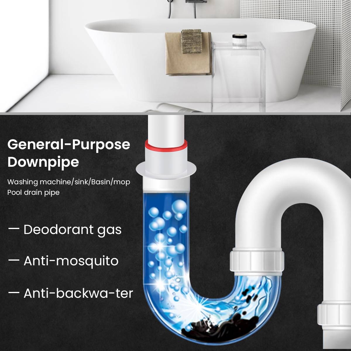 Serplex Sink Drain Kit for Bathroom and Kitchen featuring Gravity-Controlled Drainer 32mm