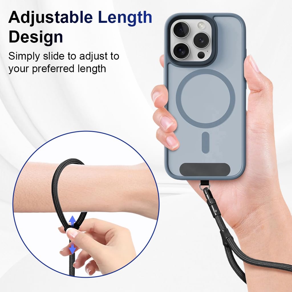 ZORBES Phone Wrist Strap for iPhone and Smartphones with 360° Swivel Clasp and Adjustable Buckle | Black Polyester Wrist Lanyard