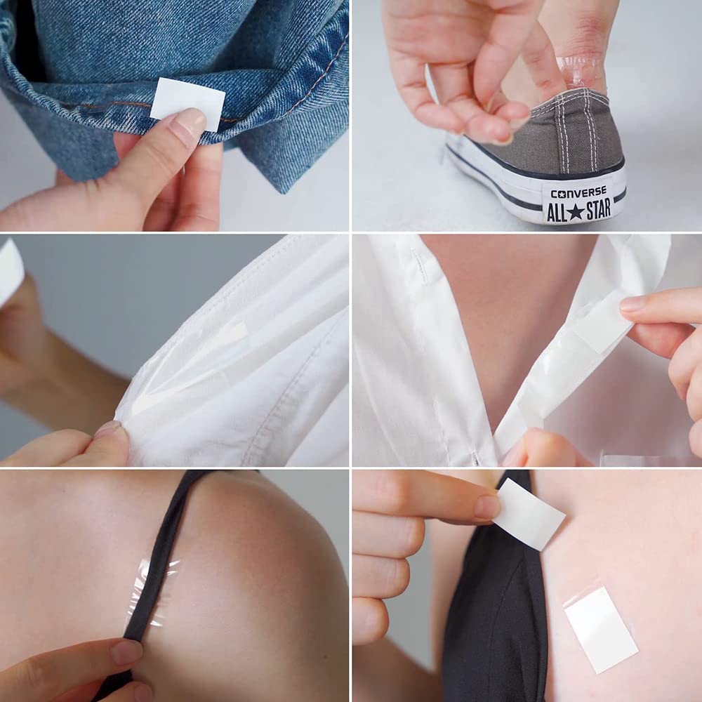 HASTHIP Double Sided Tape for Clothes featuring 72 pcs 18x85mm clear skin friendly strips