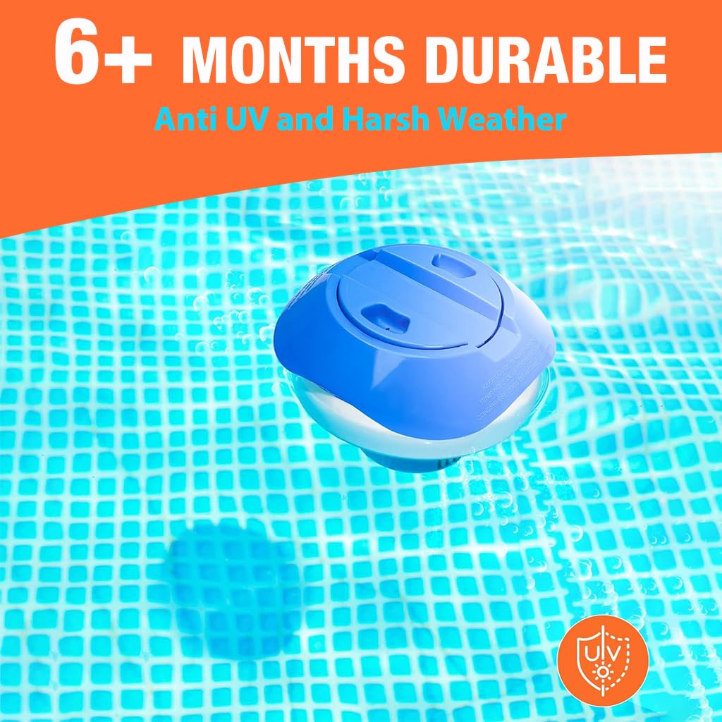 HASTHIP Pool Chlorine Floater for Swimming Pools and Spas with 7 in Capacity Featuring Six Adjustable Flow Vents | UV Resistant Floating Dispenser