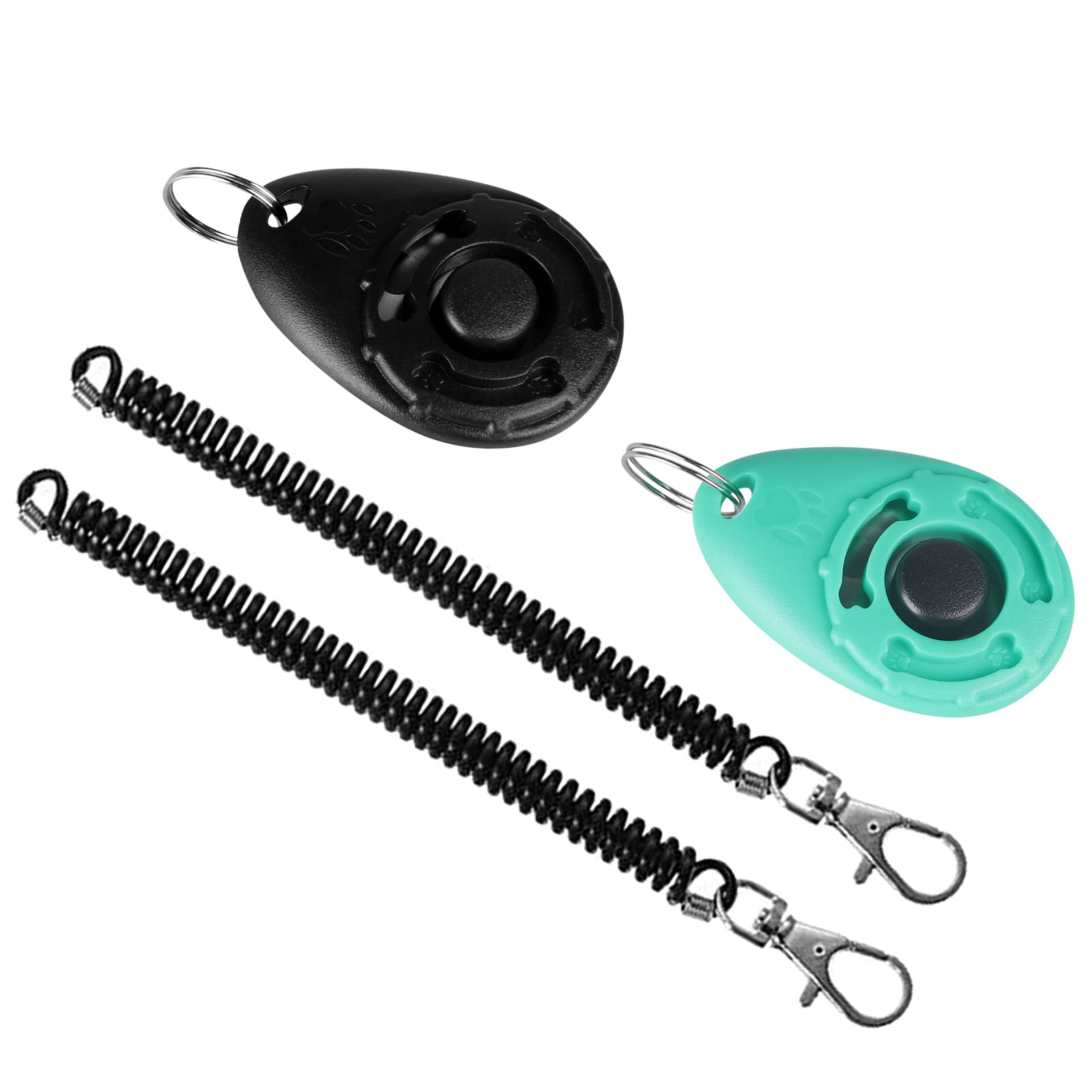 Qpets 2 Pcs Dog Training Stick Command Training Dogs Clicker Pet Training Clicker with Wrist Strap Dog Training Kit Dog Training Clicker