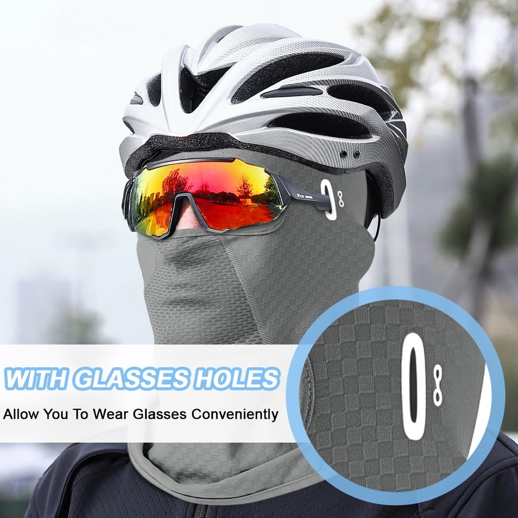 PROBEROS Balaclava Face Mask for Skiing and Cycling with UPF 30+ Sun Protection | 2PCS Grey