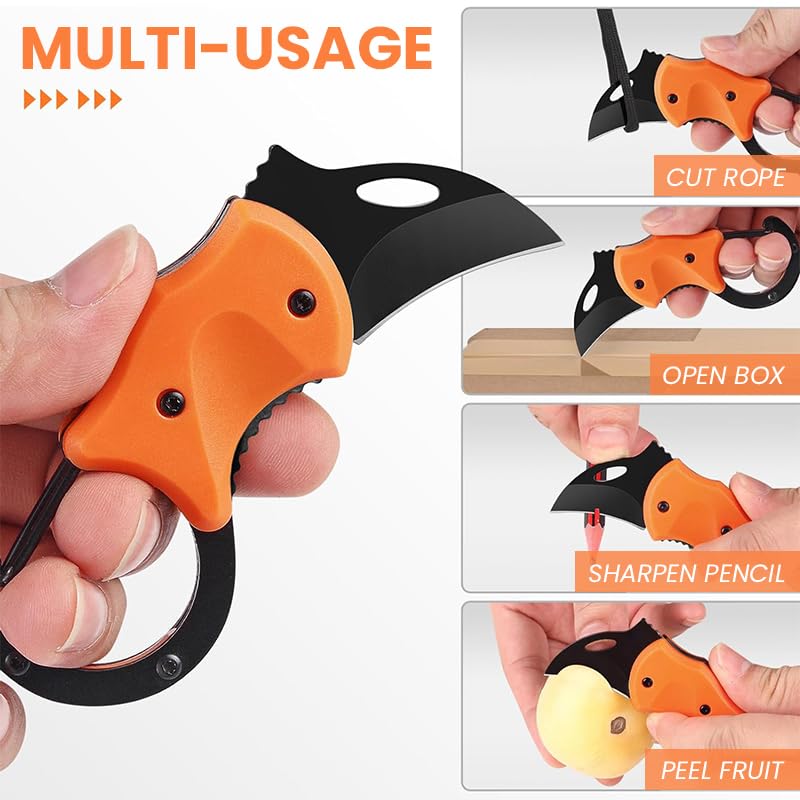 PROBEROS Mini Keychain for Everyday Carry featuring Compact 2.95 in Folding Cutter | 2PCS