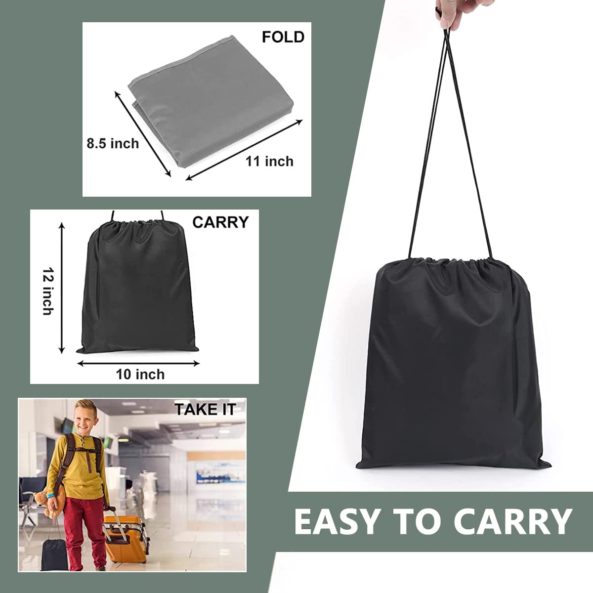 HASTHIP Airplane Footrest for Kids with Adjustable Straps 79x44cm Grey | Toddler Travel Bed