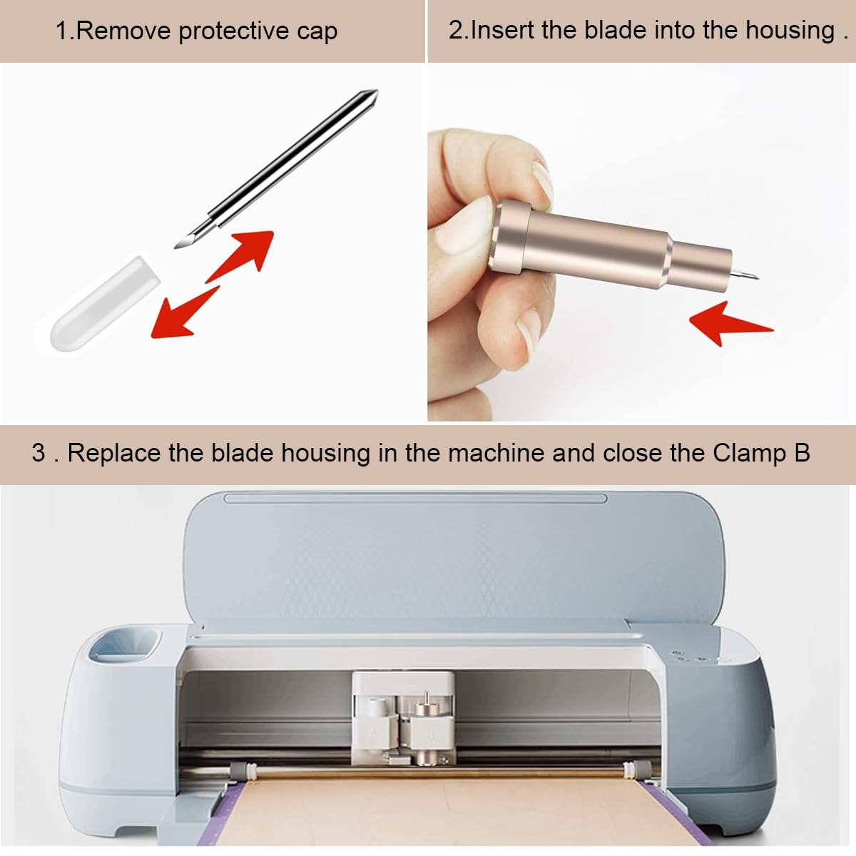 HASTHIP Engraver Blade for Cricut Maker and Explore Machines with 6 Piece Fine Point Set featuring Carbide Construction and Rubber Sleeve Safety Design