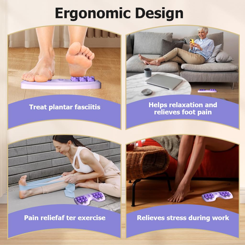 HANNEA Foot Massager Roller for Pain Relief with Acupressure Design Purple 2PCS | Relaxation