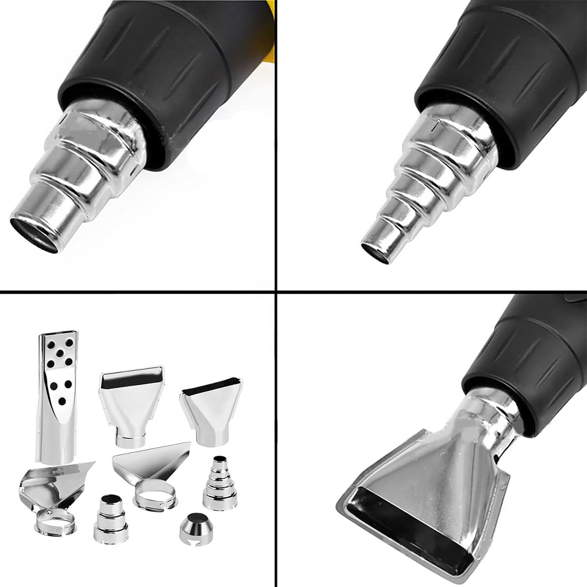 Serplex Heat Gun Nozzle Set 8Pcs for Soldering and Shrinking with Stainless Steel Build | Universal Fit Attachments