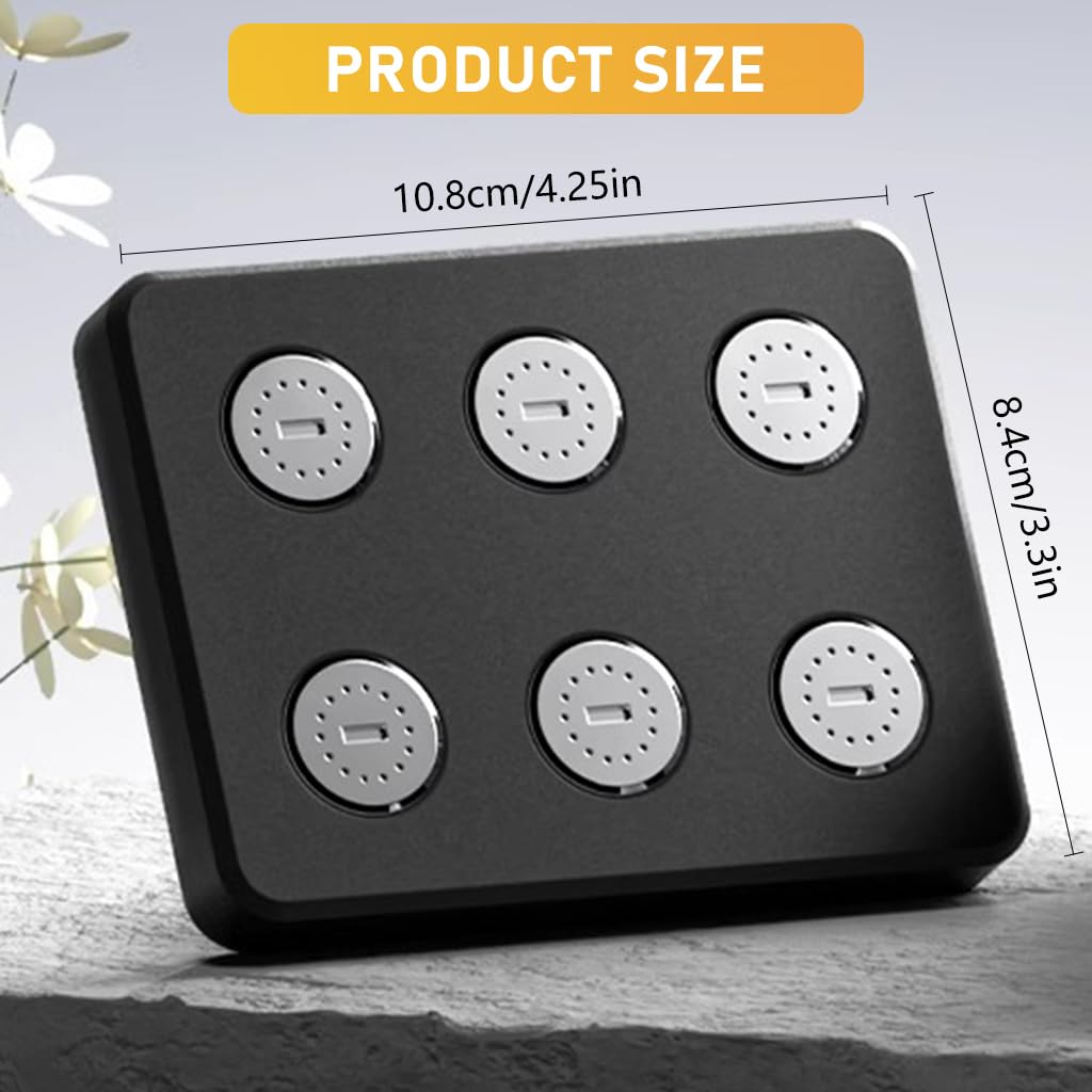 HASTHIP Rain Shower Head for Bathroom with 360° Rotation and Six 14 Nozzle Outlets | Black ABS