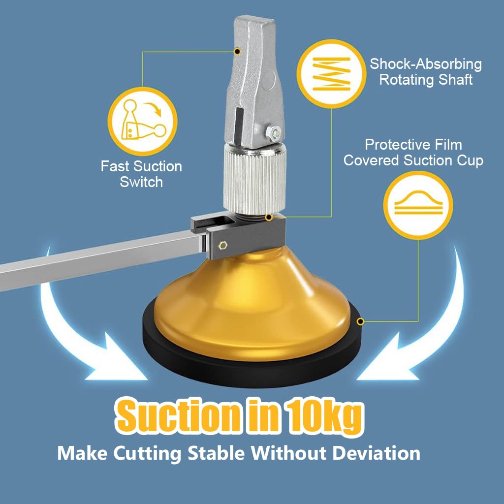 Serplex Glass Circle Cutter for Professional Cutting with 24 in Range and 360° Rotatable Alloy Blades