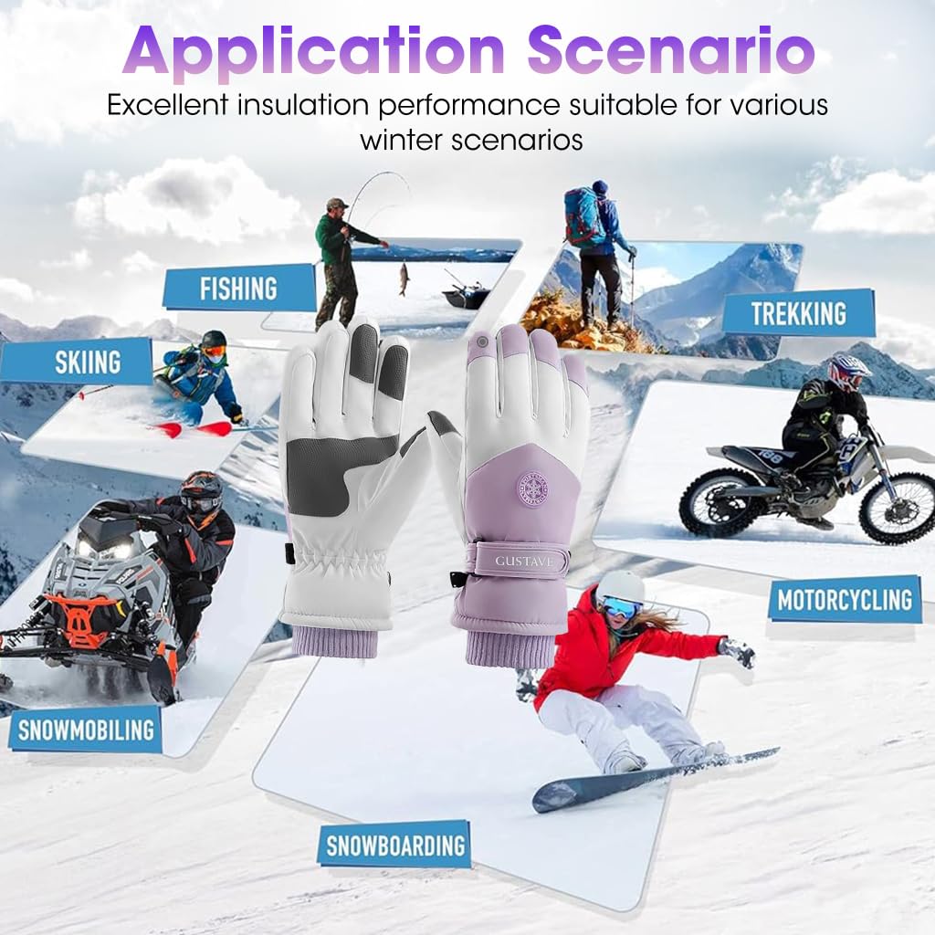 Gustave Winter Gloves for Women featuring Touch Screen Fingertips and 26cm Length | Purple