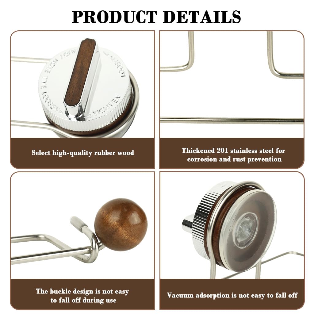 HASTHIP Wall Storage Rack for Kitchen and Bathroom with 12.5 in Suction Cup | Stainless Steel Organizer