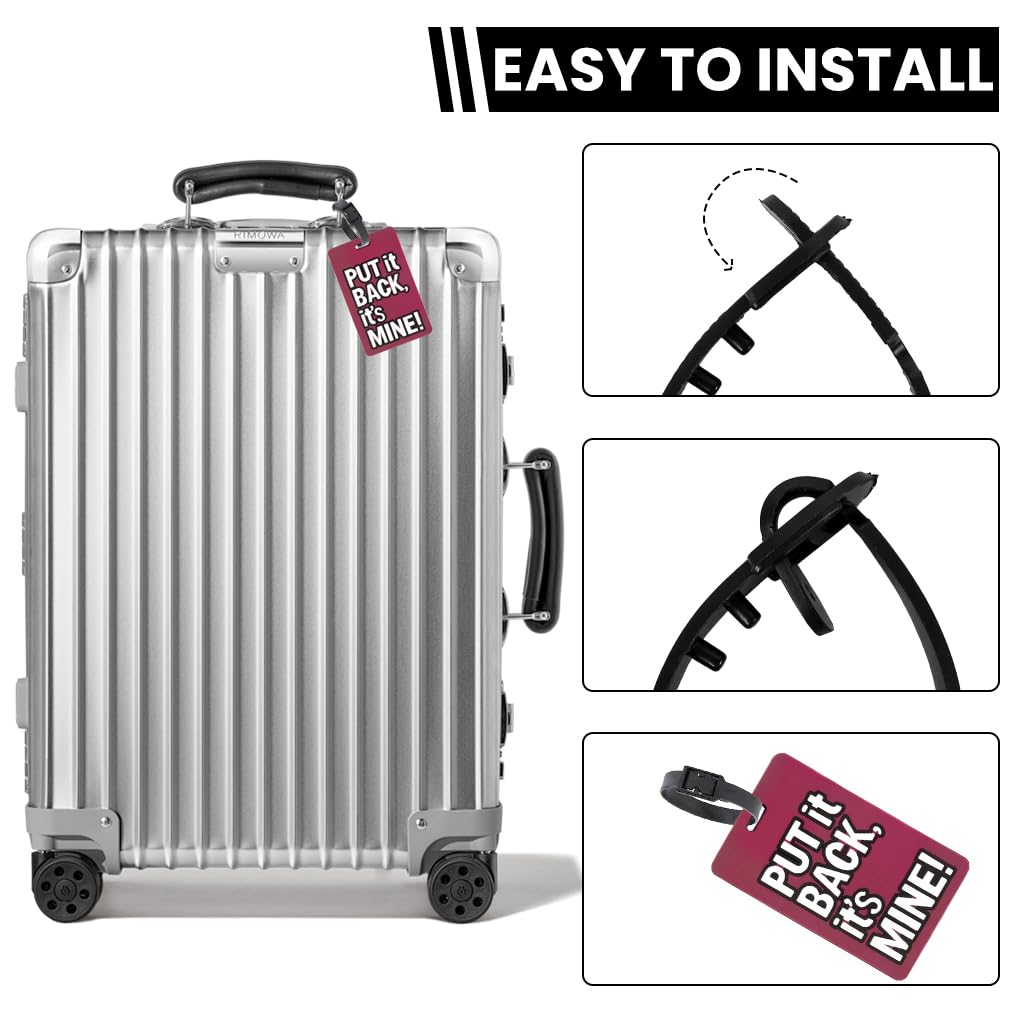 ZIBUYU PVC Luggage Tags for Suitcases and Bags featuring Privacy Cover & Easy Attachment | Set of 2