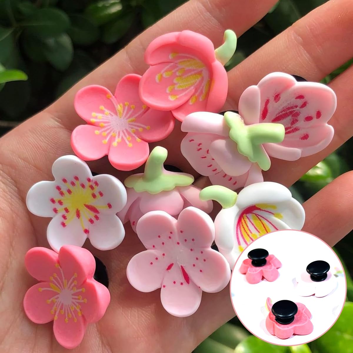 HASTHIP® 11pcs Kawaii Clog Charms Flower Shoe Charms Assorted Flower Girls Slipper Charms Rubber Charms for Clogs Slipper Casual Clogs Decoration Charms Fashion Clogs Charms