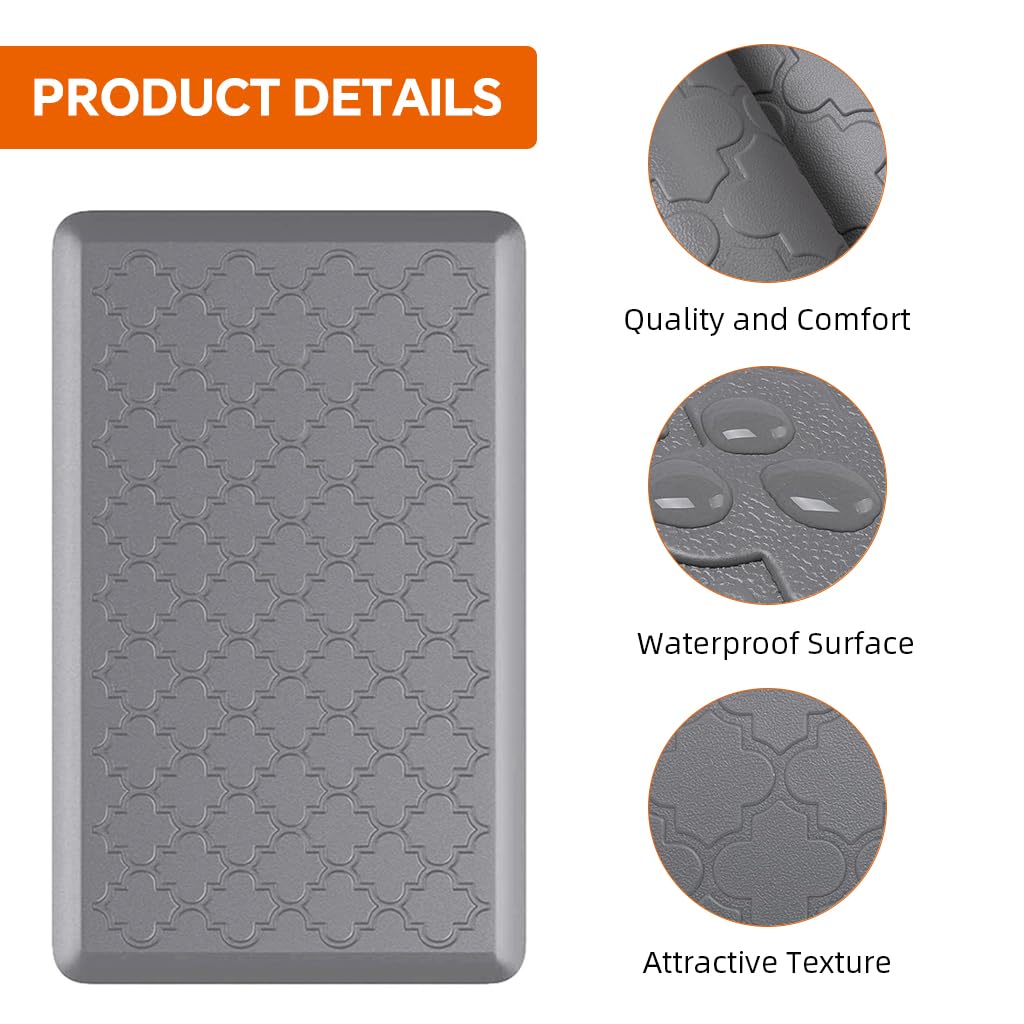Supvox Kitchen Mats for Floor 17 x 47 in for Kitchen and Office Use featuring Anti Slip PVC Surface | Relieves Foot and Leg Fatigue