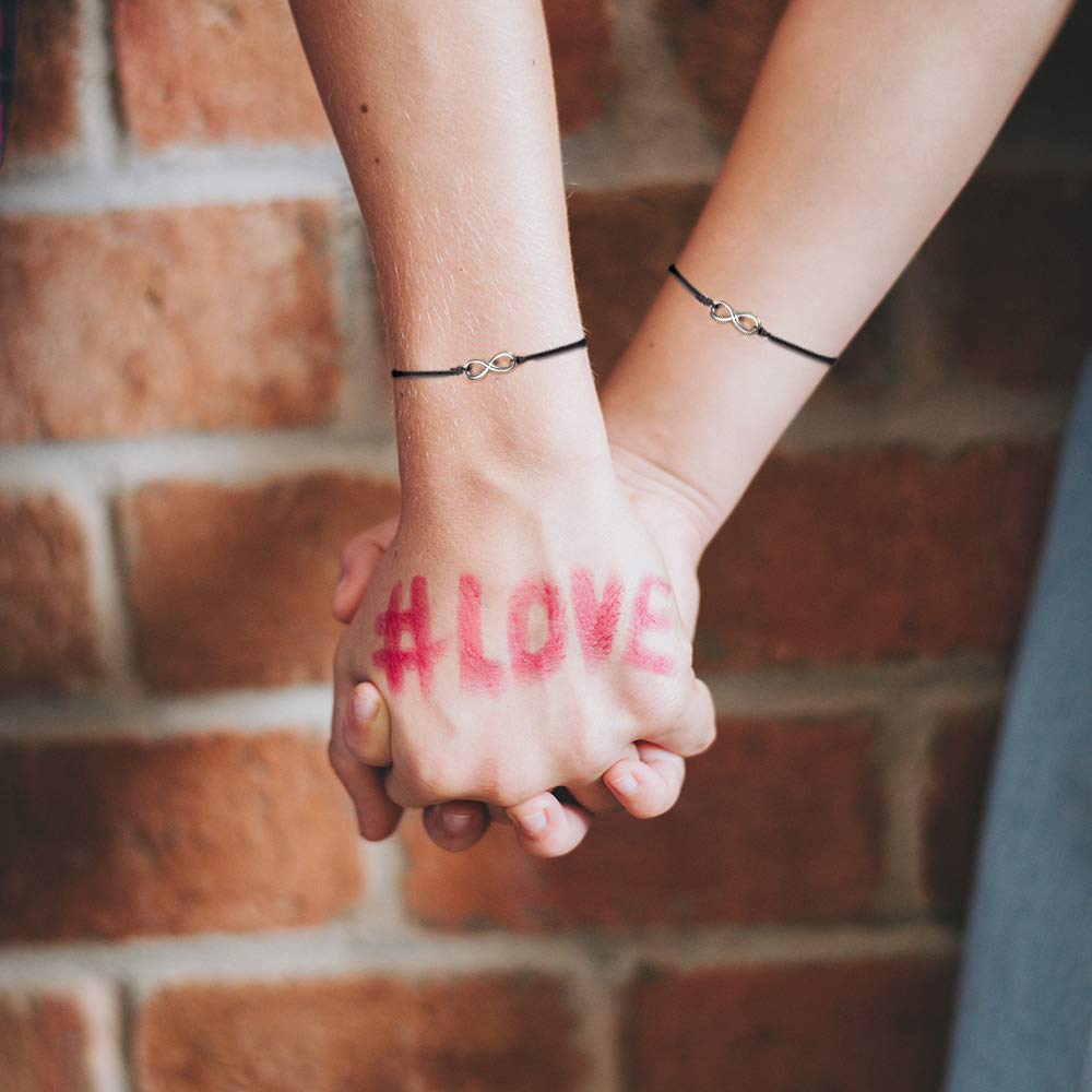 ELEPHANTBOAT Adjustable Infinity Symbol Bracelet for Couples and Friends | 4–9 in Fit