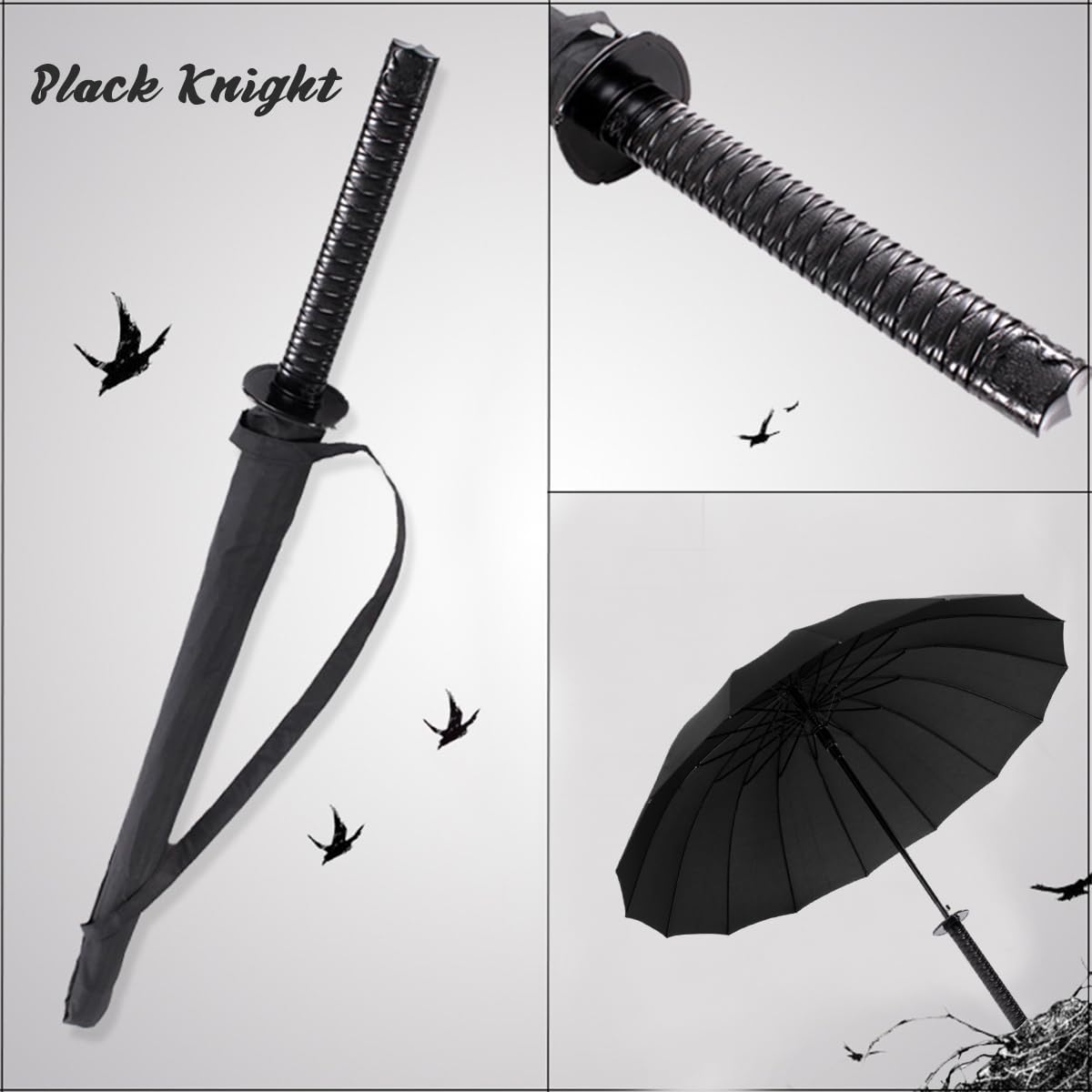 PALAY® Samurai Sword Umbrella - 38.5 Japanese Umbrella Samurai Umbrella Creative Strong Windproof Semi-Automatic Umbrella Decoration Birthday Gift Cosplay Decoration (16 Steel Ribs)