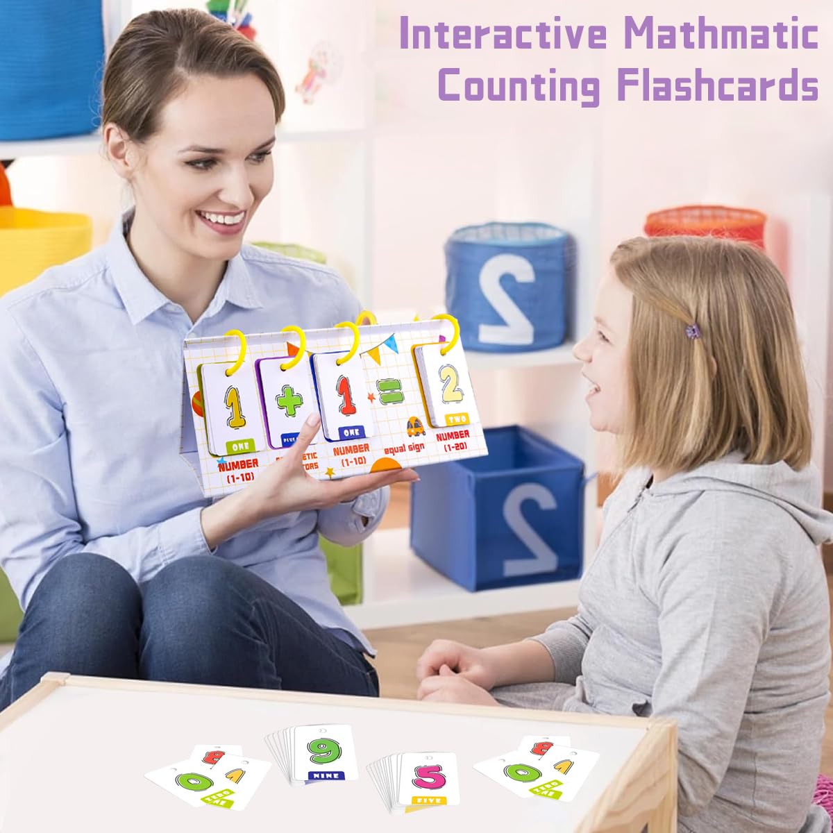 SNOWIE SOFT Early Education Tool for Preschool Math Learning with Flashcard Stand | Fun Cartoon Cards for Children Aged 3–5