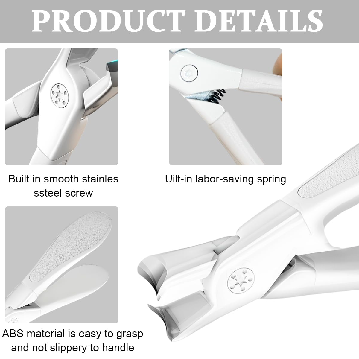 MAYCREATE® Thick Nail Clipper, Toenail Clipper with Long Handle Stainless Steel Nail Cutter for Tough Nails Thick Nails, Anti-splash Nail Clipper for Adults, Seniors, Manicure Nail Clipper