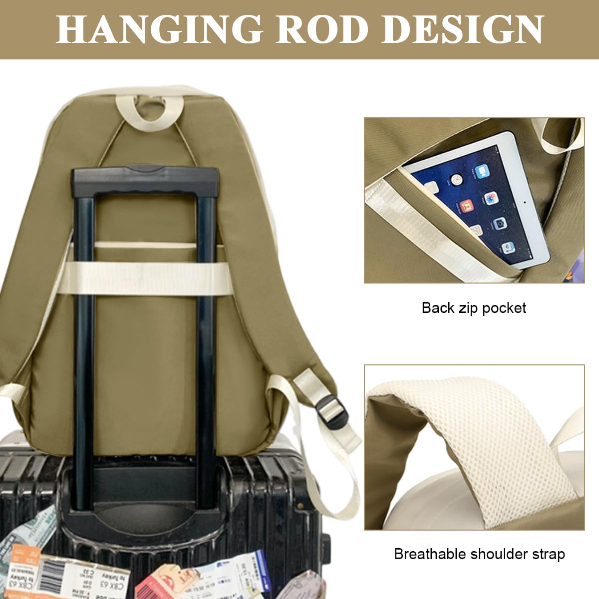 GUSTAVE Laptop Backpack for Travel and School with 14 inch Capacity | Waterproof Polyester Design