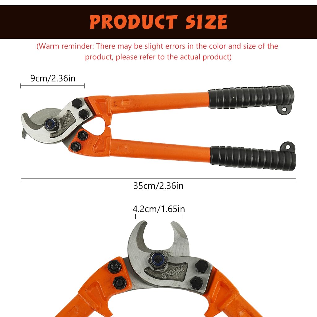Serplex Cable Cutter for Soft and Hard Steel Wire featuring 14 in Long Handle and Anti Slip Grip