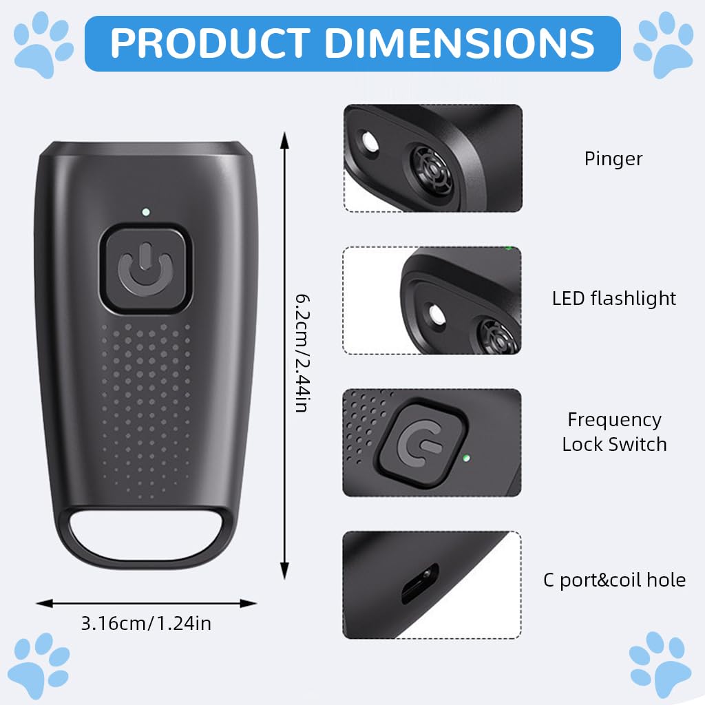 Qpets Ultrasonic Bark Guard for Dogs with 40kHz Safe Sound and USB Rechargeable Design