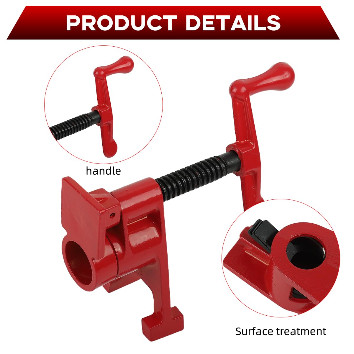 Serplex Wood Gluing Pipe Clamp for Woodworking & DIY Projects with Adjustable Jig | Heavy-Duty Steel 3/4 in Design