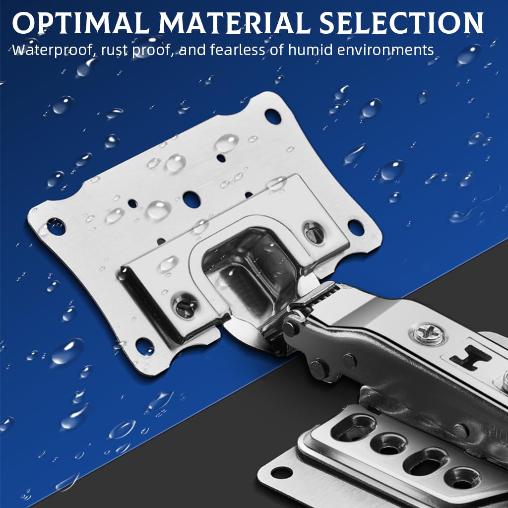 Serplex Cabinet Door Hinge Repair Kit with 6 Stainless Steel Plates and Screws | Easy Installation