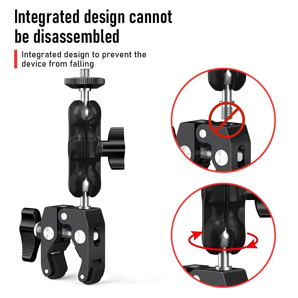 ZORBES Camera Clamp Mount for Action Cameras and Nikon DSLR featuring 360° Rotation | Universal 1/4
