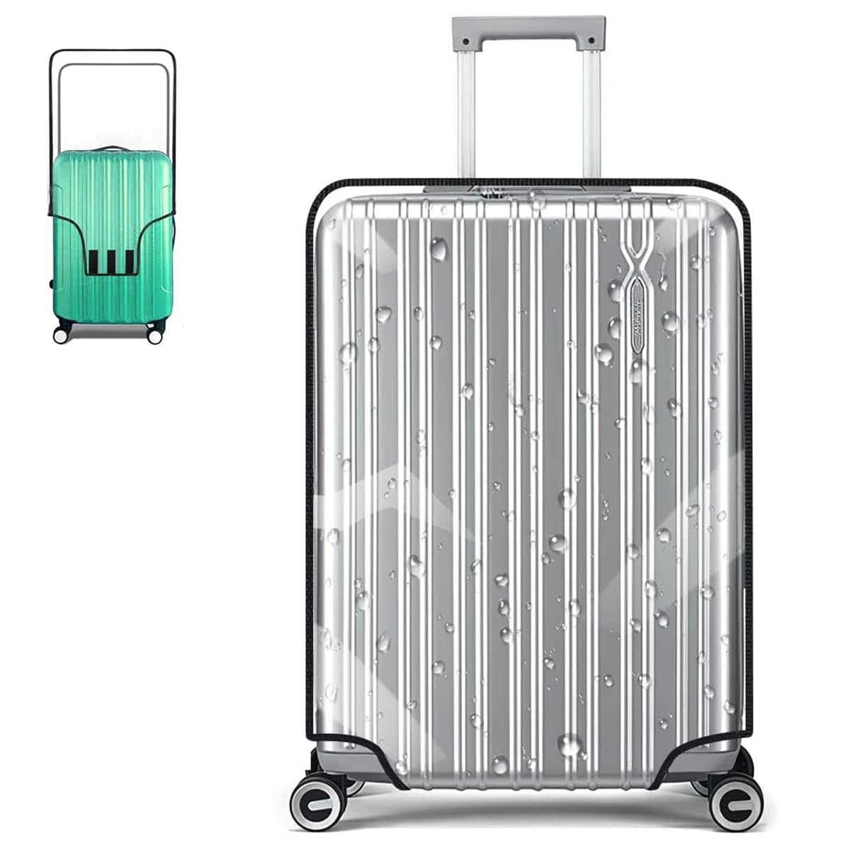 ZIBUYU Transparent Luggage Cover for 28 Inch Suitcase with Hook and Loop Buckle | Thick PVC Dustproof Protection