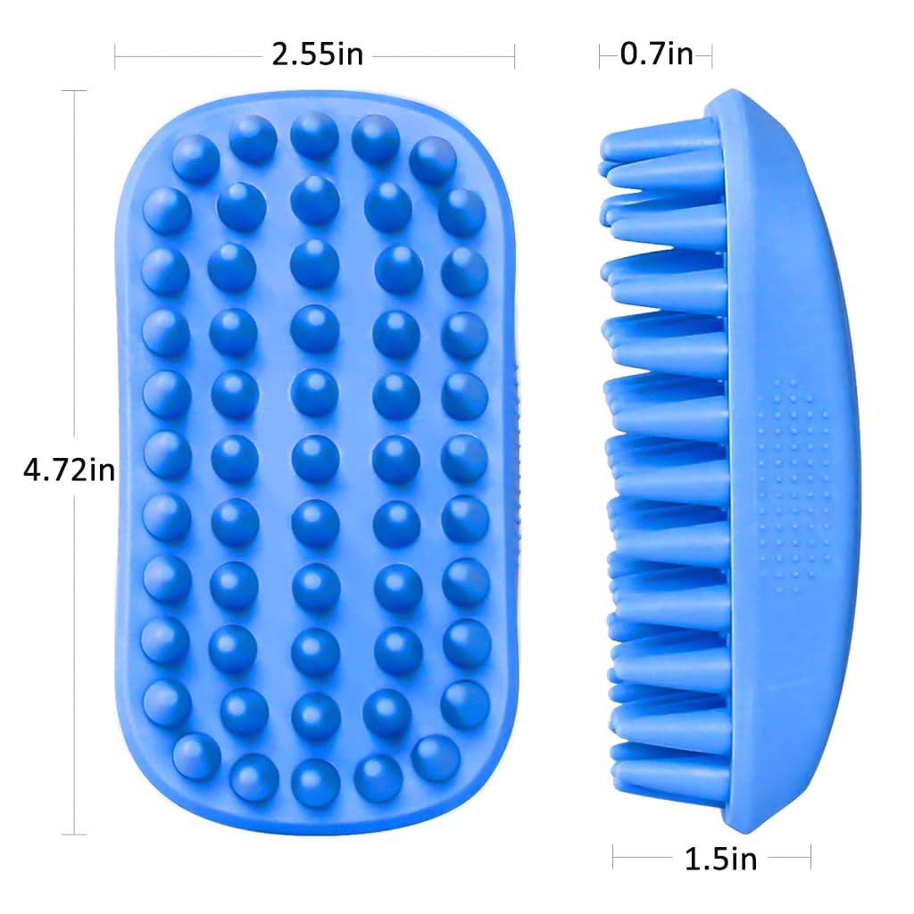 Qpets Dog Brush for Bathing and Grooming featuring Soft TPE Material | Easy to Clean
