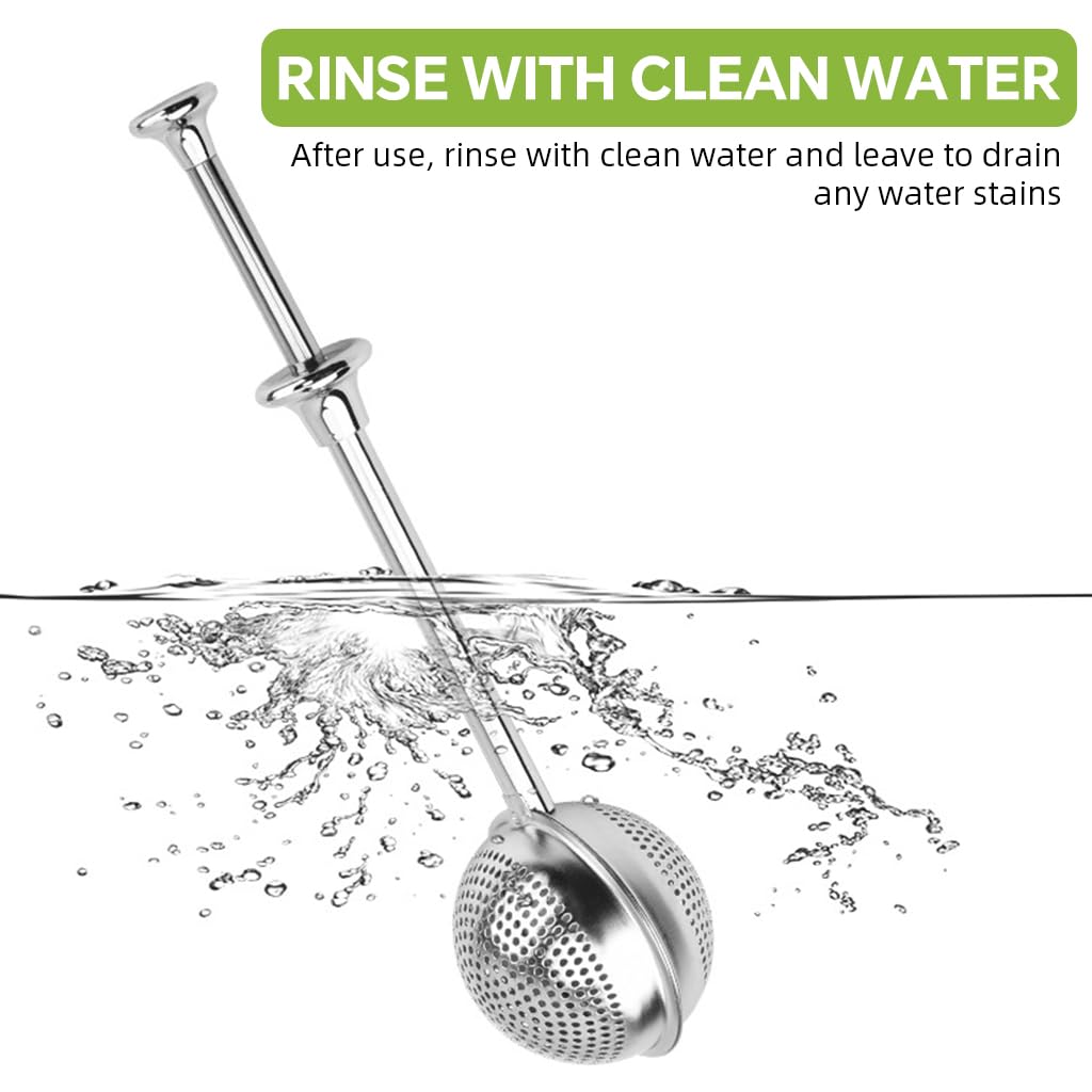 Supvox Tea Infuser for Loose Leaf Tea featuring Push Handle and 2 in Mesh Ball | 304 Stainless Steel