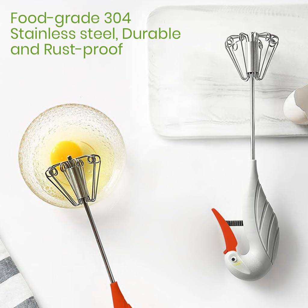 Supvox Eggbeater for Whipping and Blending featuring Squeeze Trigger Mechanism and Stainless Steel