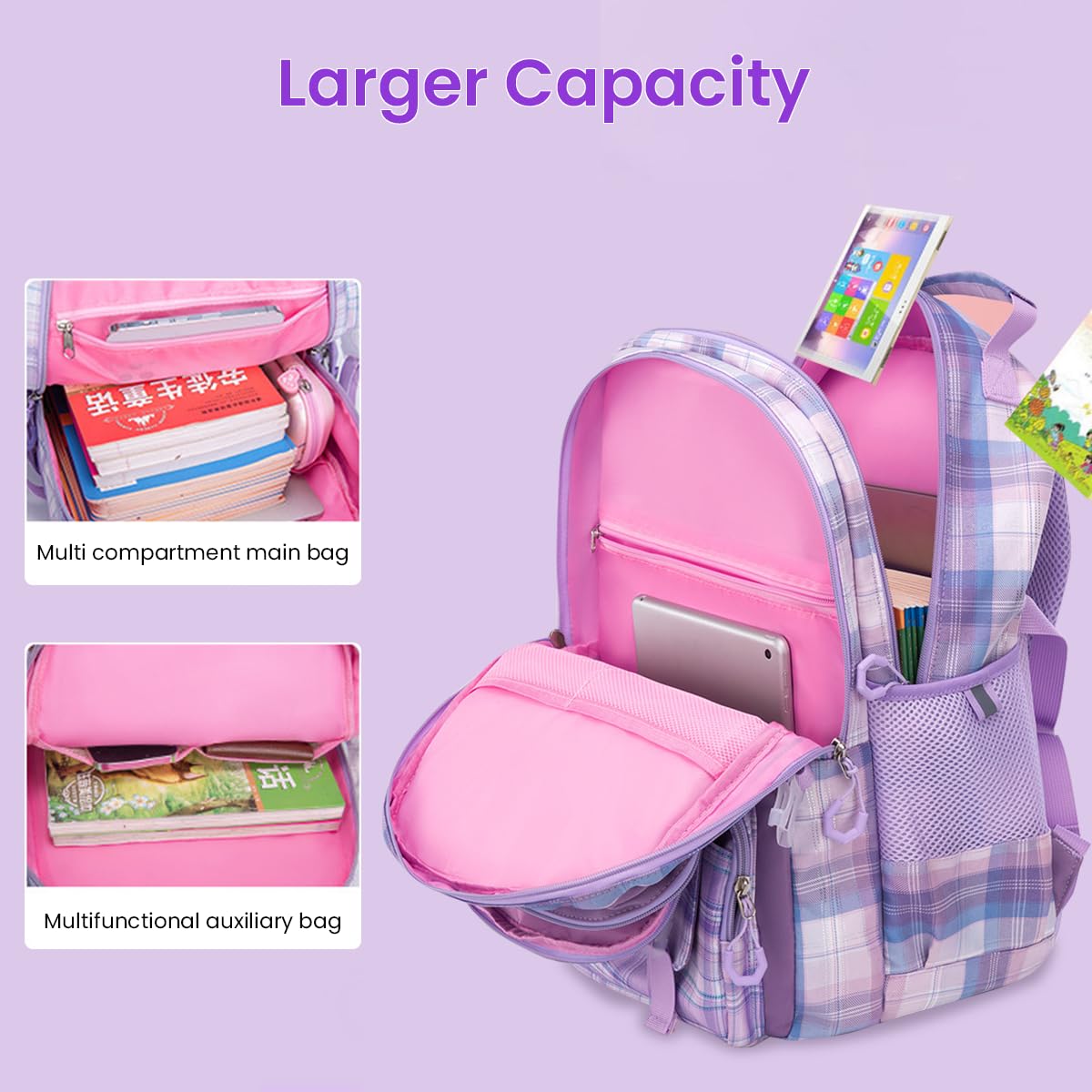 PALAY Unicorn Backpack for Girls featuring 3D Ergonomic Back and Waterproof Oxford Cloth | Perfect for Kids Aged 6–12