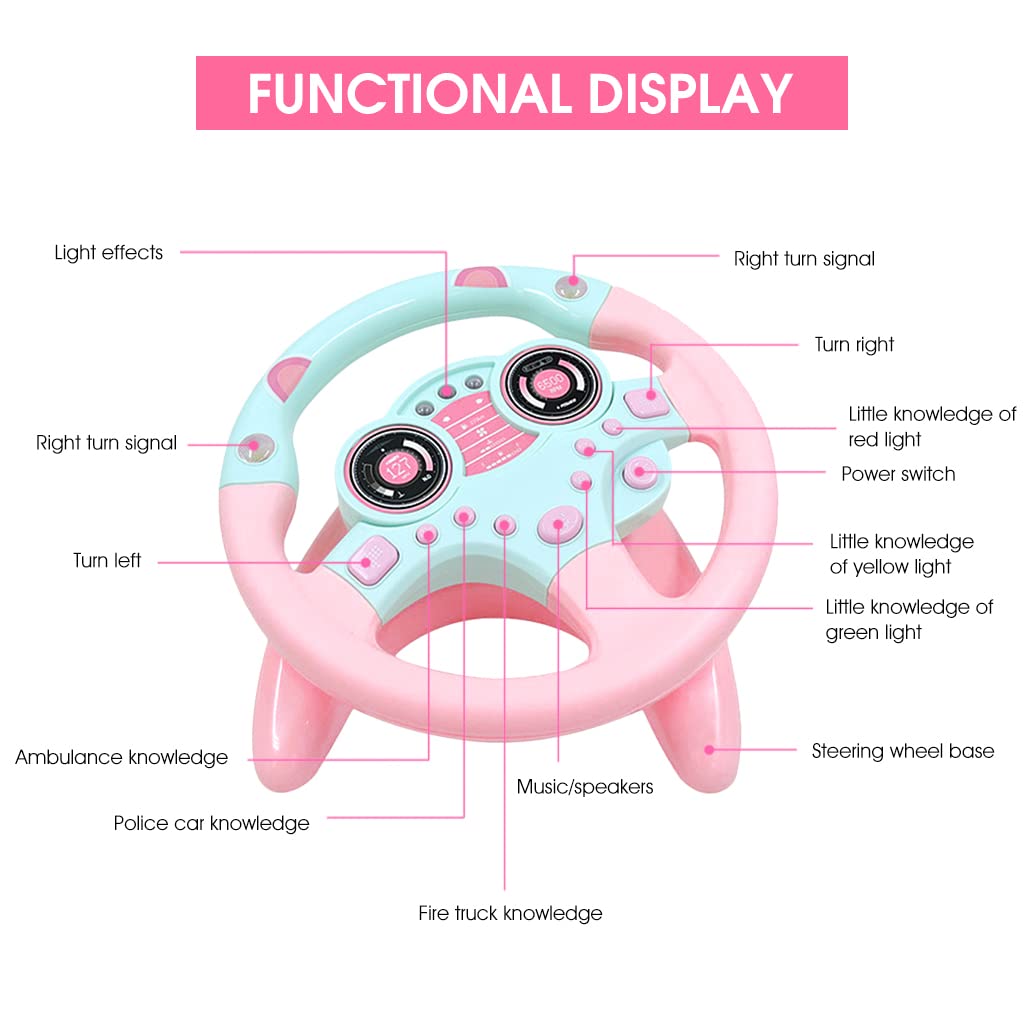 SNOWIE SOFT Baby Steering Wheel Toy for Crib with 360° Rotation and Music | 26×25×10 cm