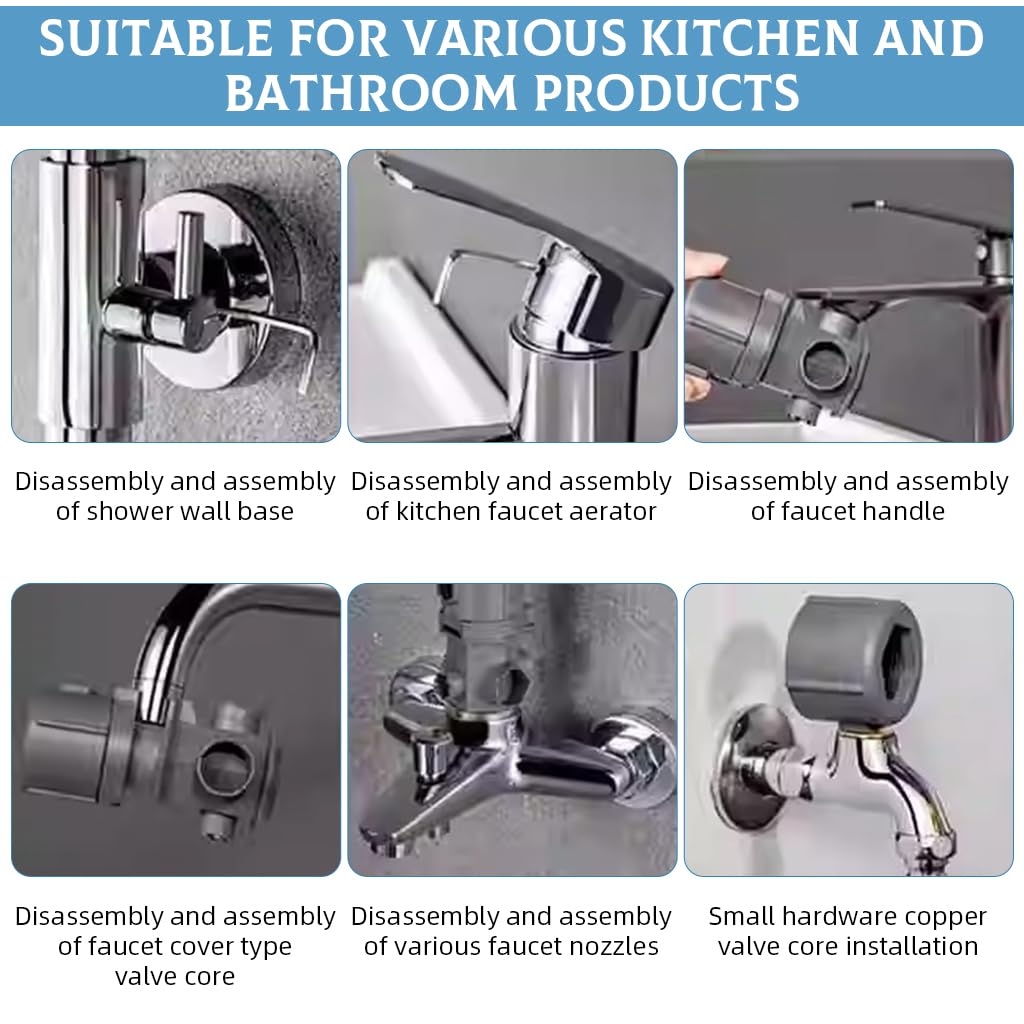 Serplex Multi Faucet Key Wrench for Plumbing Repairs with Nylon Body and 4 Extra Tools