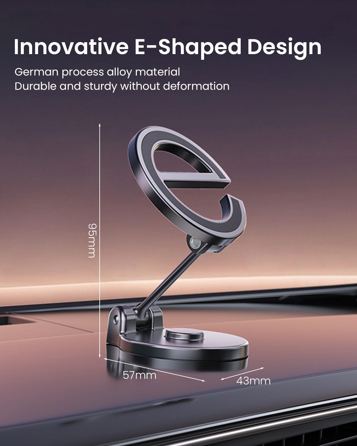 STHIRA Car Magnetic Mobile Holder for Dashboard with 40 N52 Magnets and 360° Rotation | Self-Adhesive Metal Design