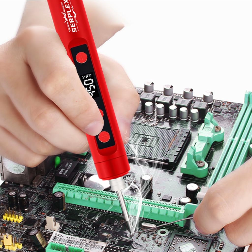 Serplex Soldering Iron Kit for Electronics with 15W Power and Ceramic Heater | USB Rechargeable