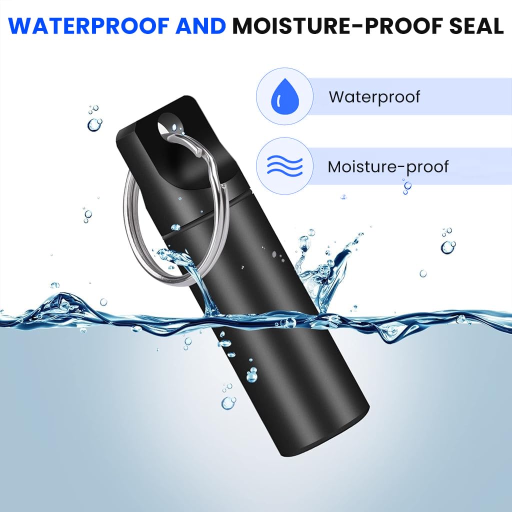 ZIBUYU Pill Box Set for Travel with Waterproof Seal and Keyring | 4 Colors Aluminum 2.36 in