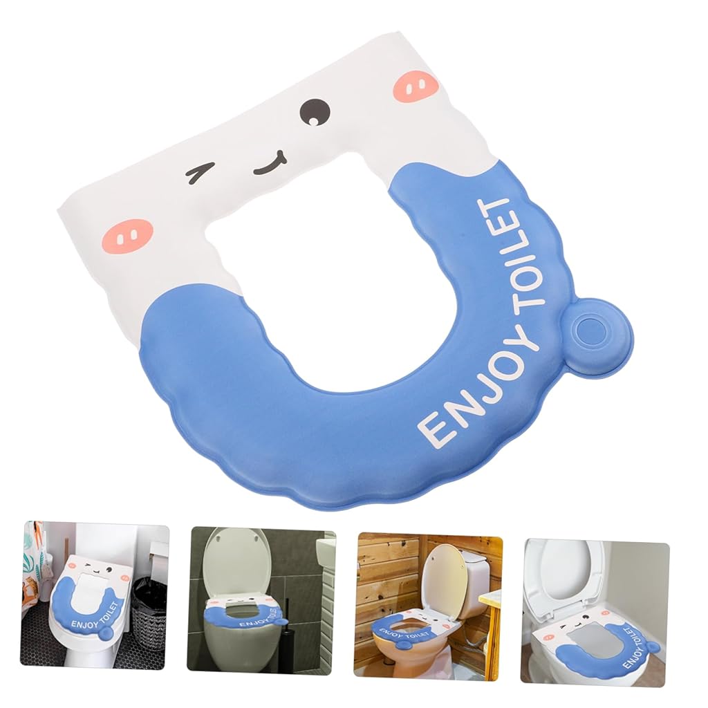 HASTHIP® Toilet Seat Cover Pad Padded Waterproof EVA Toilet Seat Cover Pad Fashion Cartoon Toilet Cushion Pad with Lifting Handle, All Season Use