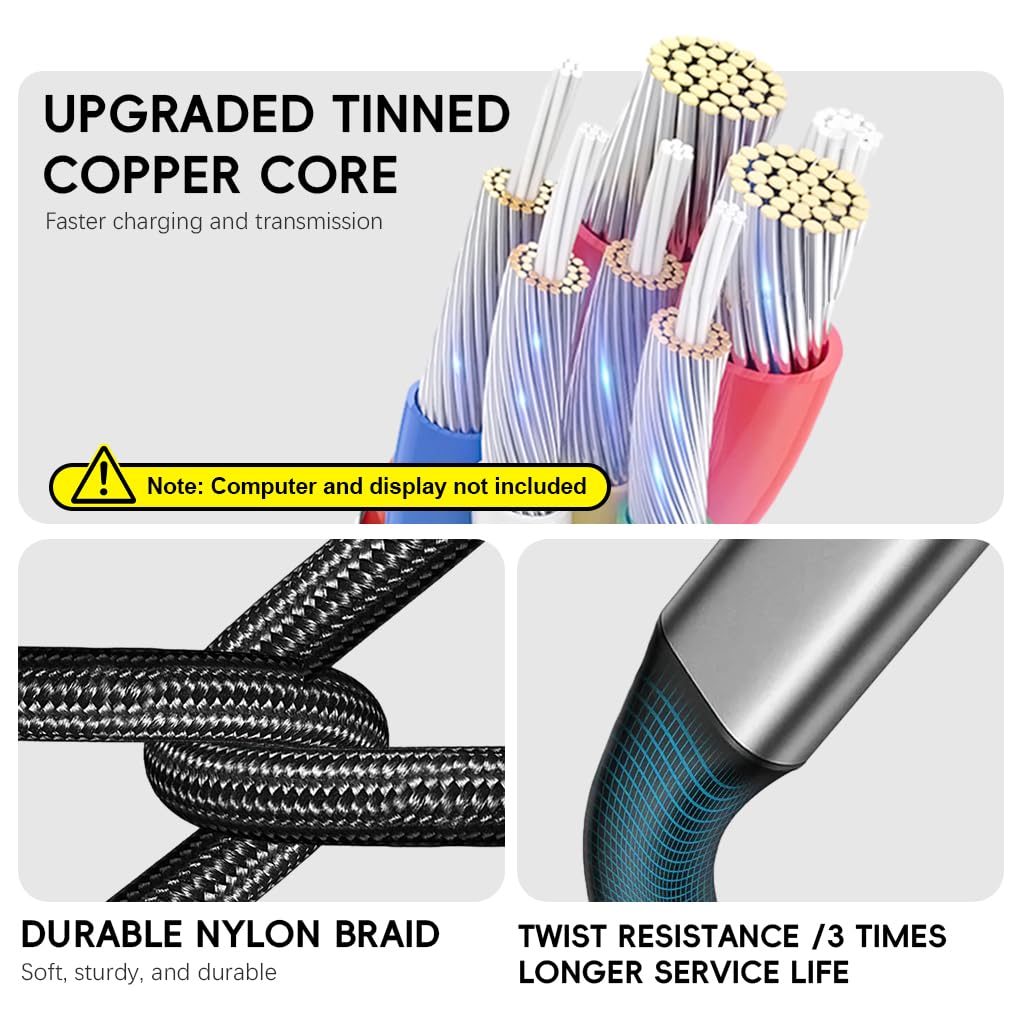 Verilux USB C Extension Cable 5M 16.4Ft with Smart Chip and Metal Connectors | Fast Charging for iPhone and MacBook