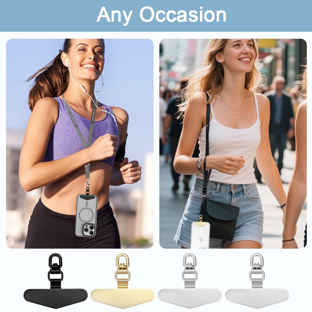 ZORBES Phone Tether Tabs 4Pcs for Universal 1.7in Cases with 360° Swivel Buckle | 0.3mm Stainless Steel