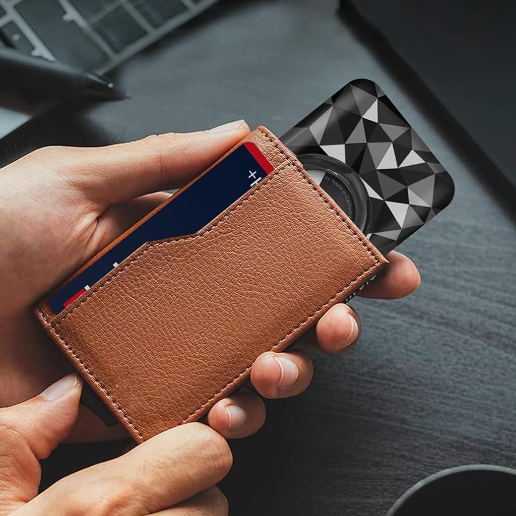 ZORBES Airtag Wallet Holder for Wallets and Purses with 8x5.2cm Slim Card Sleeve | 2 Pack Black