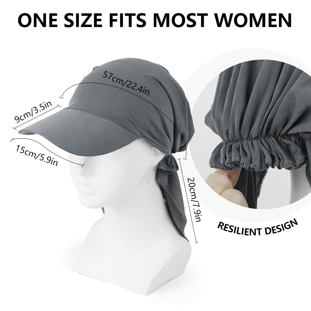 SANNIDHI Skull Cap for Women featuring Stretchy Tie Back Design in Breathable Grey Fabric