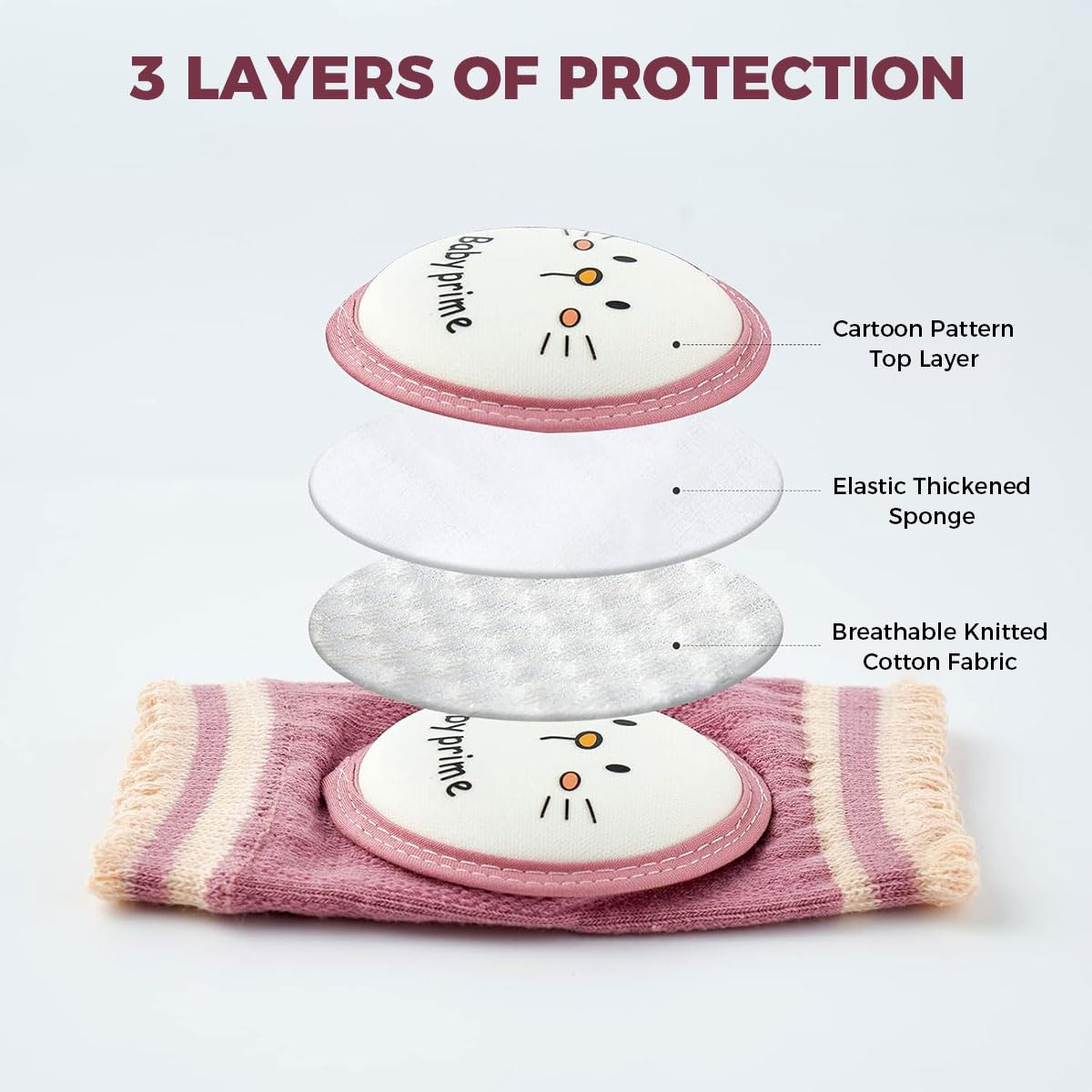 SNOWIE SOFT Baby Knee Pads for Crawling and Walking Practice featuring Breathable Stretchy Mesh | 2 Pairs for Toddlers 1–4 Years