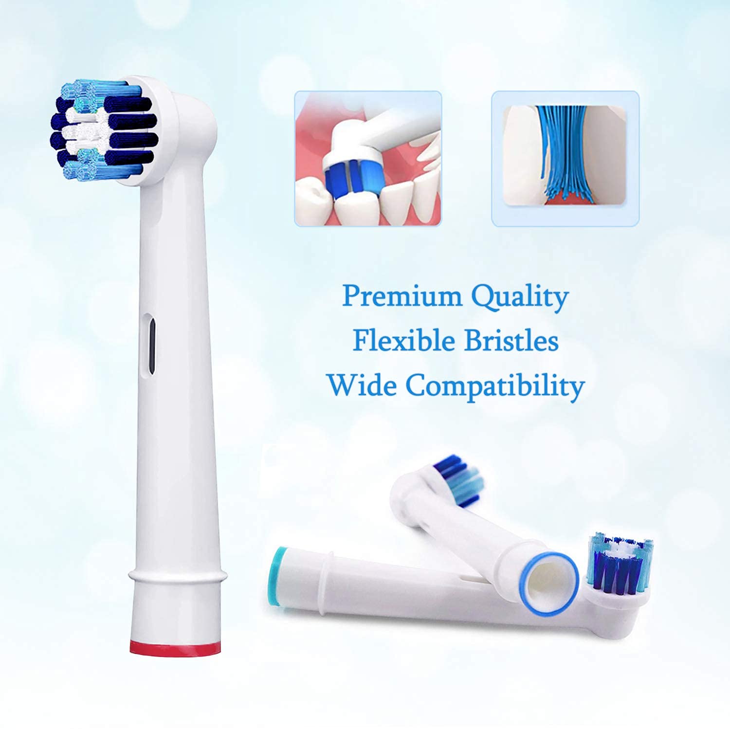 MAYCREATE Oral B Electric Toothbrush Heads with Extra Soft Bristles Pack of 4 | Fits Braun Handles