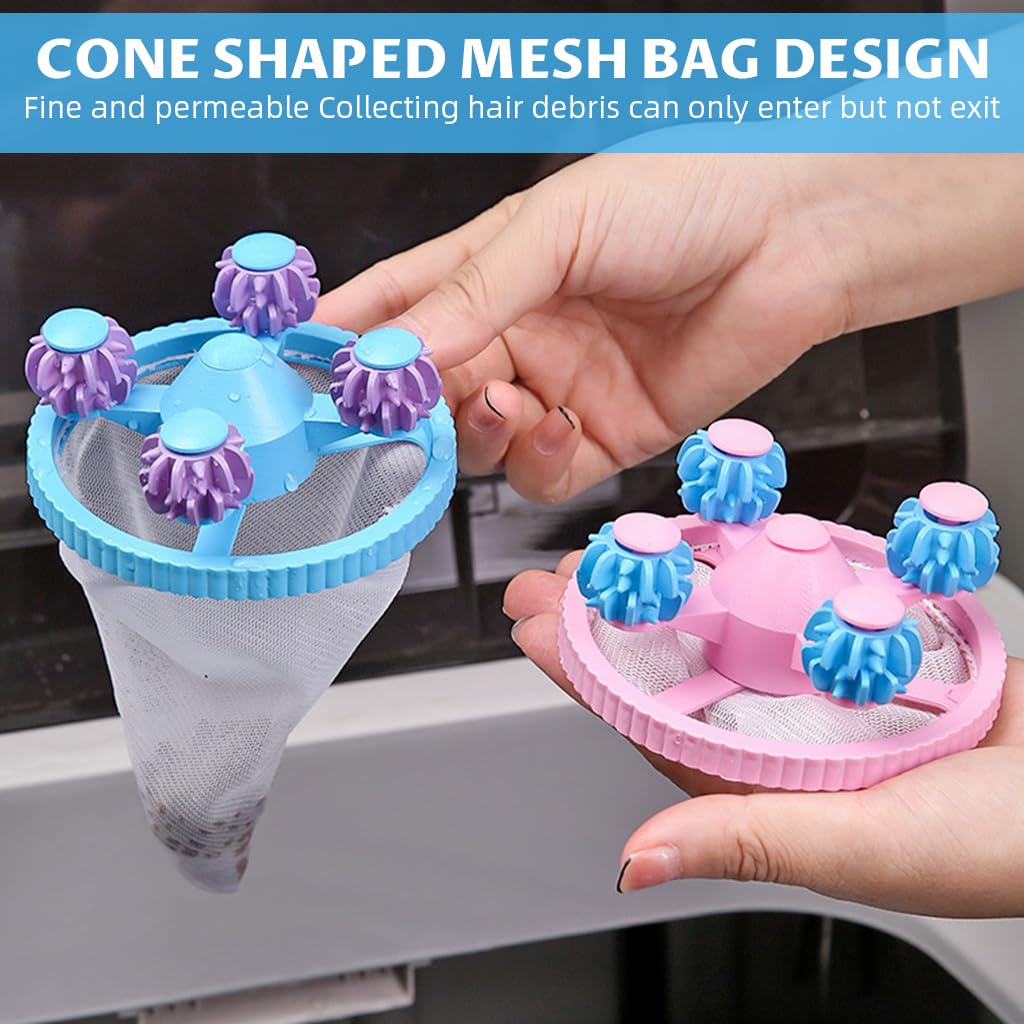 Supvox Hair Removal Laundry Balls for Washing Machine 3 Pcs with Cone Mesh Net | No Tangle Deep Clean
