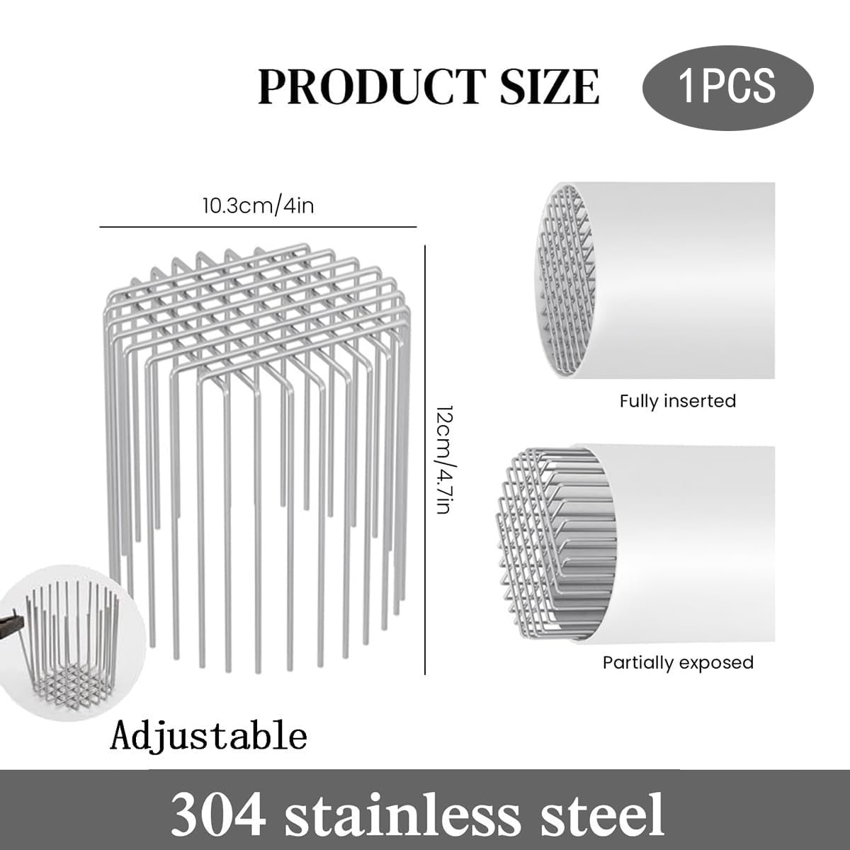 HASTHIP Metal Wire Grid Drain Outlet Stopper for 95 mm Pipes with Anti Rat Design | Rust Resistant 304 Stainless Steel