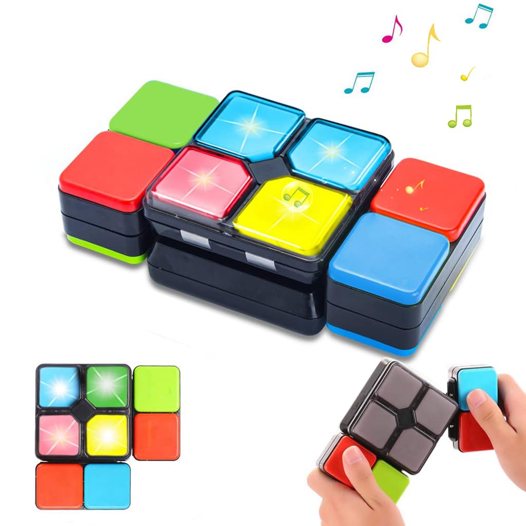PATPAT Electronic Fidget Toy Magic Cube for Kids with 4 Game Modes and LED Lights | Educational Gift