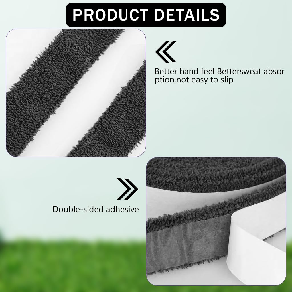 Proberos Badminton Towel Grip Tape for Rackets with 10 m Self-Adhesive Terry Cloth | Black