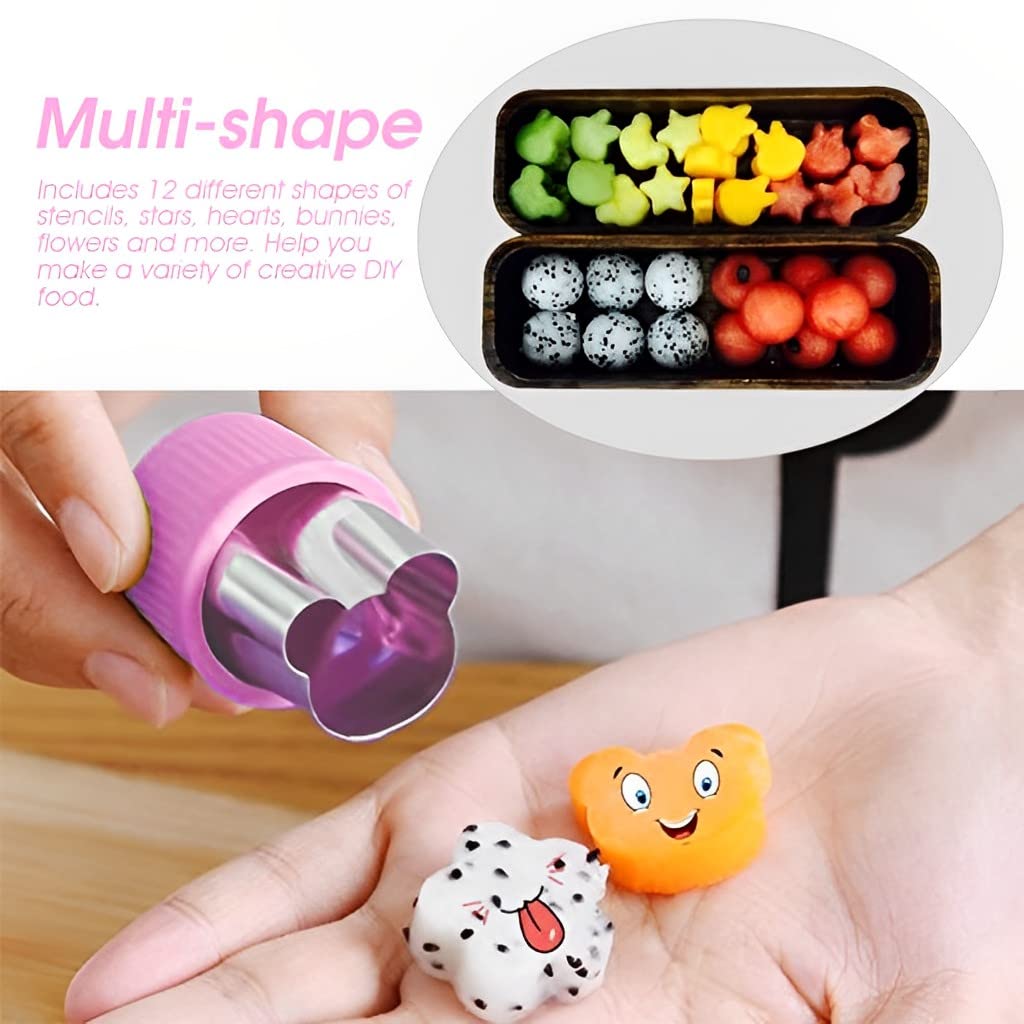 HASTHIP Cookie Cutter Shapes for Kids with Thickened PP Handle and 12 Stainless Steel Molds | Easy DIY Baking and Sandwich Fun